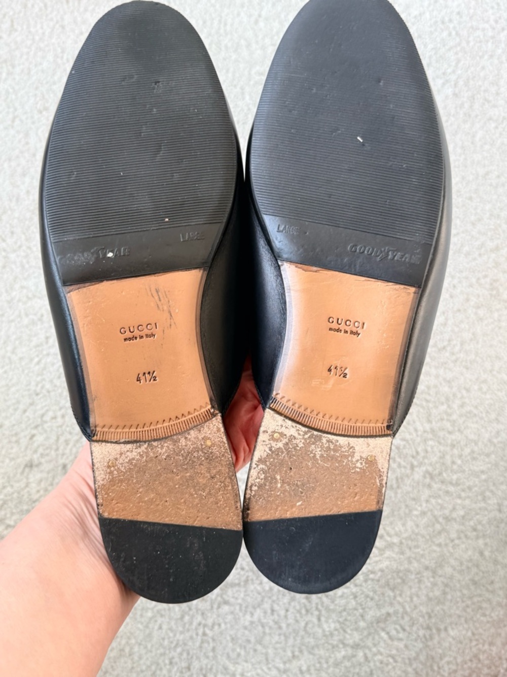 Gucci Princetown Black Leather Horsebit Backless Loafers Size 41 - Picture 4 of 6